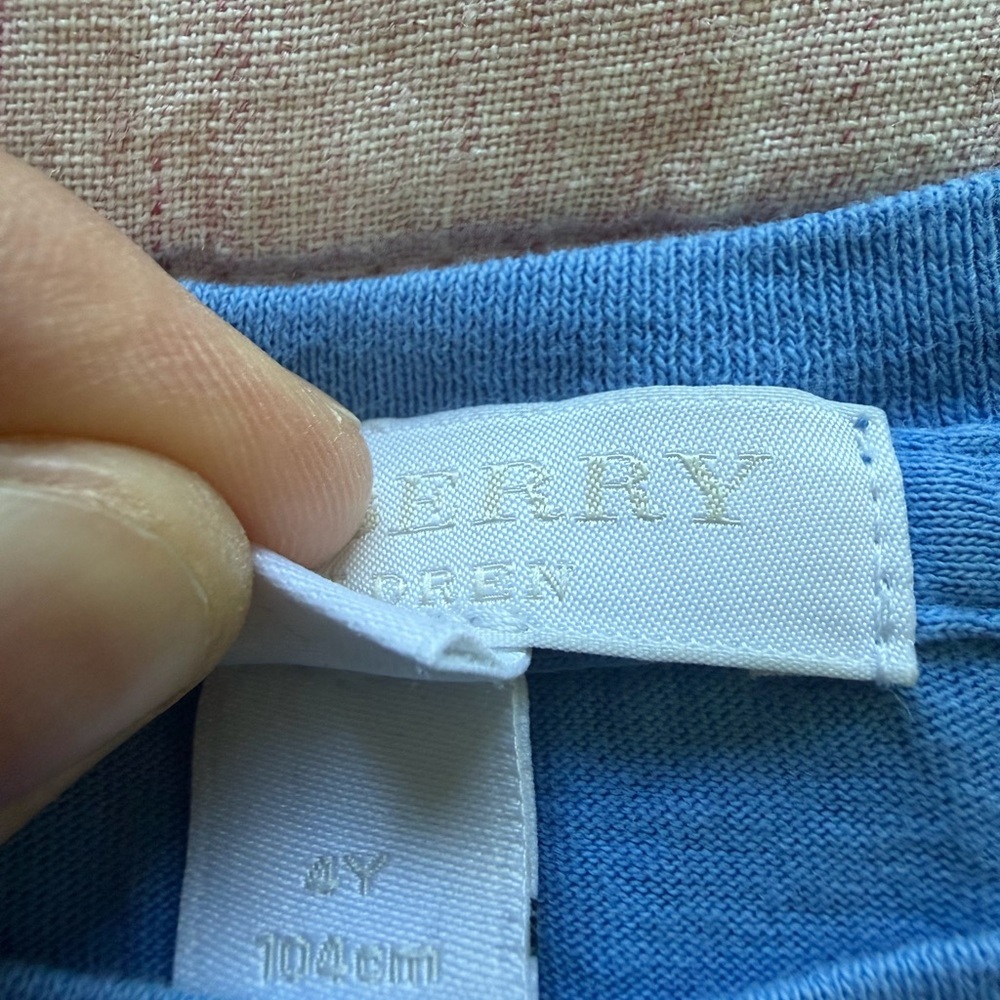 Burberry Boys Graphic T-Shirt Size 4 Blue Short Sleeve - Picture 4 of 5